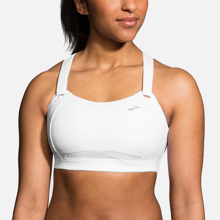 Brooks Womens Juno Sports Running Bra - White (274059-HWO)